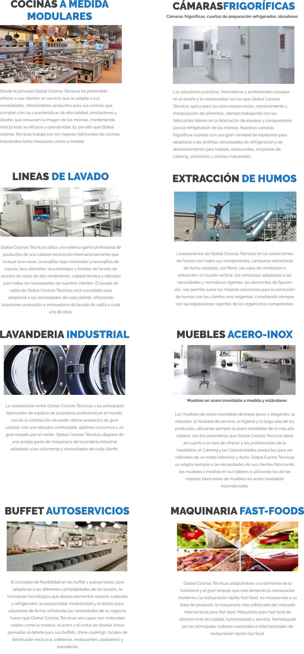 Cocinas Industriales Albacete - Alicante - Almería - Ávila - Bilbao - Cádiz